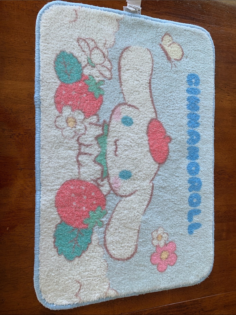Cinnamoroll Plushy Character Bath Mat - Pastel Blue & Cream